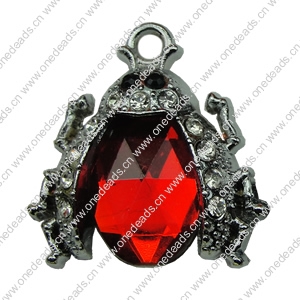 Crystal Zinc alloy Pendant, Fashion jewelry findings, Many colors for choice, animal 22x26mm, Sold By PC