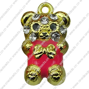 Crystal Zinc alloy Pendant, Fashion jewelry findings, Many colors for choice, animal 24x14x11mm, Sold By PC