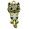 Crystal Zinc alloy Pendant, Fashion jewelry findings, Many colors for choice, animal 13x28x11mm, Sold By PC
