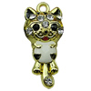 Crystal Zinc alloy Pendant, Fashion jewelry findings, Many colors for choice, animal 13x28x11mm, Sold By PC