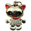 Crystal Zinc alloy Pendant, Fashion jewelry findings, Many colors for choice,animal 20x27mm, Sold By PC