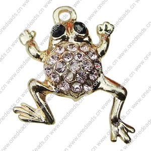 Crystal Zinc alloy Pendant, Fashion jewelry findings, Many colors for choice,animal 20x31mm, Sold By PC