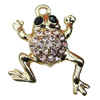 Crystal Zinc alloy Pendant, Fashion jewelry findings, Many colors for choice,animal 20x31mm, Sold By PC