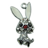 Crystal Zinc alloy Pendant, Fashion jewelry findings, Many colors for choice,animal 14x34x13mm, Sold By PC

