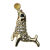 Crystal Zinc alloy Pendant, Fashion jewelry findings, Many colors for choice,animal 17x30mm, Sold By PC