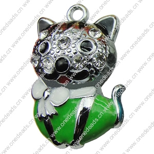 Crystal Zinc alloy Pendant, Fashion jewelry findings, Many colors for choice,animal 18x28x12mm, Sold By PC