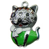 Crystal Zinc alloy Pendant, Fashion jewelry findings, Many colors for choice,animal 18x28x12mm, Sold By PC
