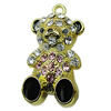 Crystal Zinc alloy Pendant, Fashion jewelry findings, Many colors for choice,animal 32x17x11mm, Sold By PC
