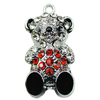 Crystal Zinc alloy Pendant, Fashion jewelry findings, Many colors for choice,animal 32x17x11mm, Sold By PC
