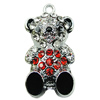 Crystal Zinc alloy Pendant, Fashion jewelry findings, Many colors for choice,animal 32x17x11mm, Sold By PC