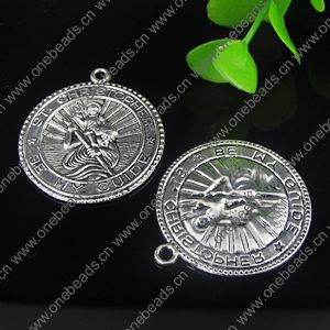 Pendant Zinc Alloy Jewelry Findings Lead-free, 34x30mm Hole:2mm Sold by Bag