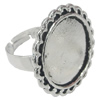 Finger ring Settings, zinc alloy setting with copper ring, Inner dia:20mm, Adjustable, Sold by PC

