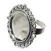 Finger ring Settings, zinc alloy setting with copper ring, Inner dia:19.3mm, Adjustable, Sold by PC
