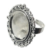 Finger ring Settings, zinc alloy setting with copper ring, Inner dia:19.3mm, Adjustable, Sold by PC