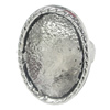 Finger ring Settings, zinc alloy setting with copper ring, Inner dia:20x28.5mm, Adjustable, Sold by PC
