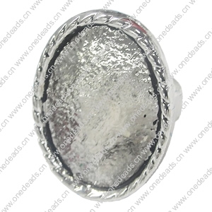 Finger ring Settings, zinc alloy setting with copper ring, Inner dia:20x28.5mm, Adjustable, Sold by PC