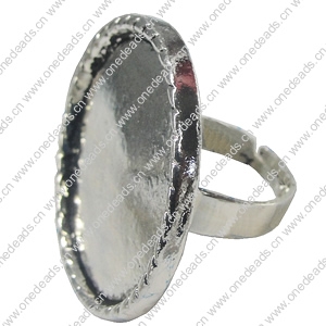 Finger ring Settings, zinc alloy setting with copper ring, Inner dia:22mm, Adjustable, Sold by PC