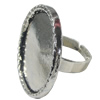 Finger ring Settings, zinc alloy setting with copper ring, Inner dia:22mm, Adjustable, Sold by PC