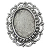 Zinc Alloy Brooch Settings, inner dia:13x18.2mm, Sold by PC
