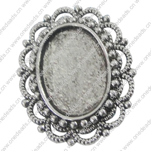 Zinc Alloy Brooch Settings, inner dia:13x18.2mm, Sold by PC