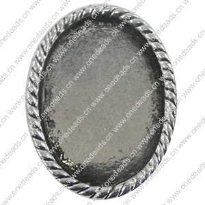 Zinc Alloy Brooch Settings, inner dia:18.3x25.6mm, Sold by PC