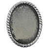 Zinc Alloy Brooch Settings, inner dia:18.3x25.6mm, Sold by PC

