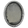 Zinc Alloy Brooch Settings, inner dia:18.3x25.6mm, Sold by PC