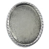 Zinc Alloy Brooch Settings, inner dia:28x36mm, Sold by PC
