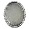 Zinc Alloy Brooch Settings, inner dia:28x36mm, Sold by PC