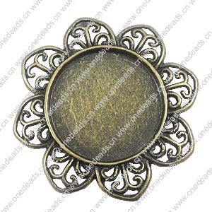 Zinc Alloy Brooch Settings, inner dia:25mm, Sold by PC