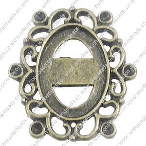 Zinc Alloy Brooch Settings, inner dia:13x18.5mm, Sold by PC