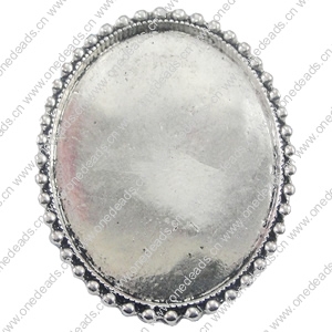 Zinc Alloy Brooch Settings, inner dia:31x40mm, Sold by PC
