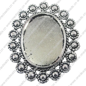 Zinc Alloy Brooch Settings, inner dia:23.2x30mm, Sold by PC