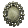 Zinc Alloy Brooch Settings, inner dia:23.5x30.3mm, Sold by PC