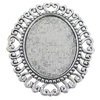Zinc Alloy Brooch Settings, inner dia:27.8x36.6mm, Sold by PC
