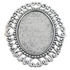 Zinc Alloy Brooch Settings, inner dia:27.8x36.6mm, Sold by PC