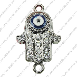 Crystal Zinc alloy Connector, Fashion jewelry findings, Many colors for choice, 17x30mm, Sold By PC