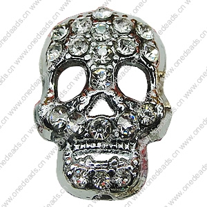 Crystal Zinc alloy Beads, Fashion jewelry findings, Many colors for choice, Skeleton 14x21mm, Sold By PC