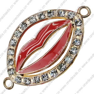 Crystal Zinc alloy Connector, Fashion jewelry findings, Many colors for choice, 21x32mm, Sold By PC