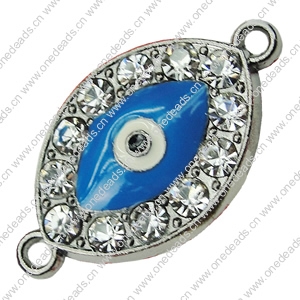 Crystal Zinc alloy Connector, Fashion jewelry findings, Many colors for choice, 15x28mm, Sold By PC