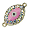 Crystal Zinc alloy Connector, Fashion jewelry findings, Many colors for choice, 15x28mm, Sold By PC
