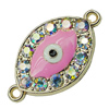 Crystal Zinc alloy Connector, Fashion jewelry findings, Many colors for choice, 15x28mm, Sold By PC