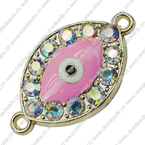 Crystal Zinc alloy Connector, Fashion jewelry findings, Many colors for choice, 15x28mm, Sold By PC