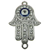 Crystal Zinc alloy Connector, Fashion jewelry findings, Many colors for choice, 19x34mm, Sold By PC