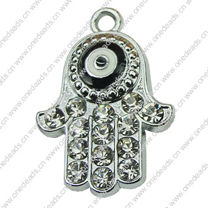 Crystal Zinc alloy Pendant, Fashion jewelry findings, Many colors for choice, Hands 16x25mm, Sold By PC