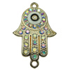 Crystal Zinc alloy Connector, Fashion jewelry findings, Many colors for choice, 19x34mm, Sold By PC
