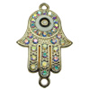 Crystal Zinc alloy Connector, Fashion jewelry findings, Many colors for choice, 19x34mm, Sold By PC