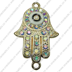 Crystal Zinc alloy Connector, Fashion jewelry findings, Many colors for choice, 19x34mm, Sold By PC