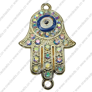 Crystal Zinc alloy Connector, Fashion jewelry findings, Many colors for choice, 19x34mm, Sold By PC