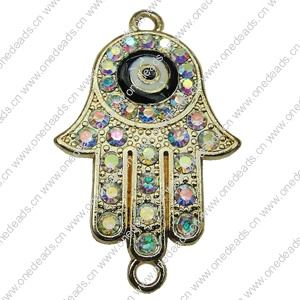 Crystal Zinc alloy Connector, Fashion jewelry findings, Many colors for choice, 19x34mm, Sold By PC